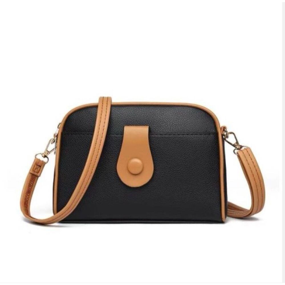 Cross Body Bag Small Women Purse Black And Brown 8" X 6" X 3"